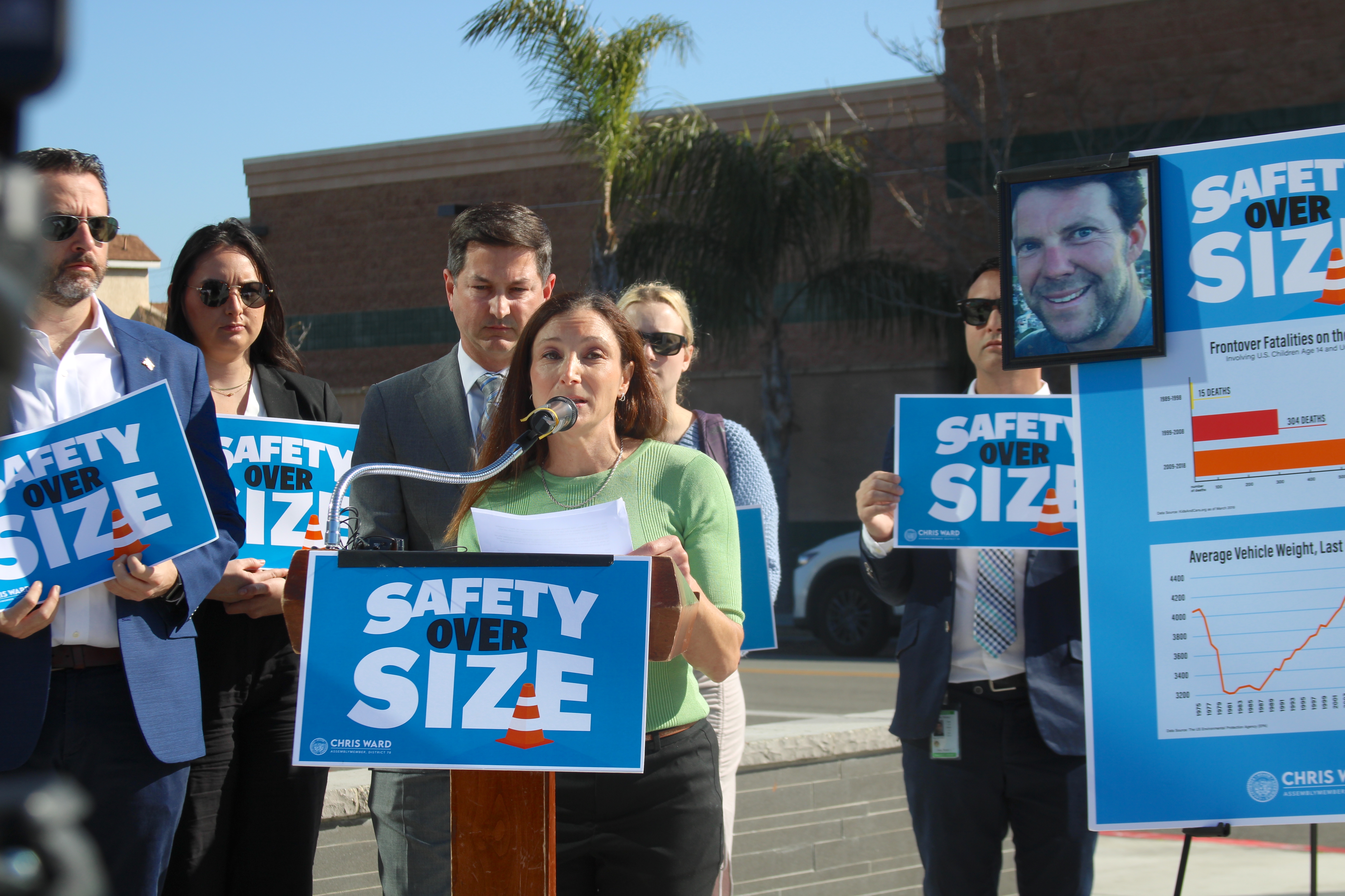 Victims' advocate Laura Keenan speaks at the press conference for AB 251.