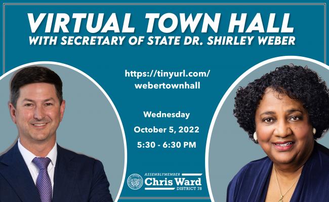 Virtual Town Hall with Secretary of State Dr. Shirley Weber