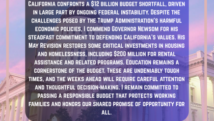Asm. Wards Statement on the Governor's May Revise